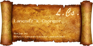 Lancsák Csongor névjegykártya